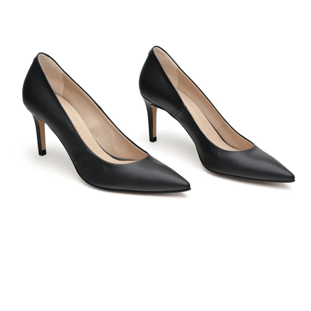New Empress Of Heels Black Vegan Leather With Pointed Toe And 70mm Stiletto Heel